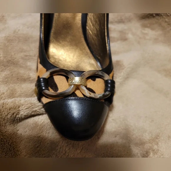 Vintage Coach pumps leopard print heels size 6.5 B - Picture 2 of 7